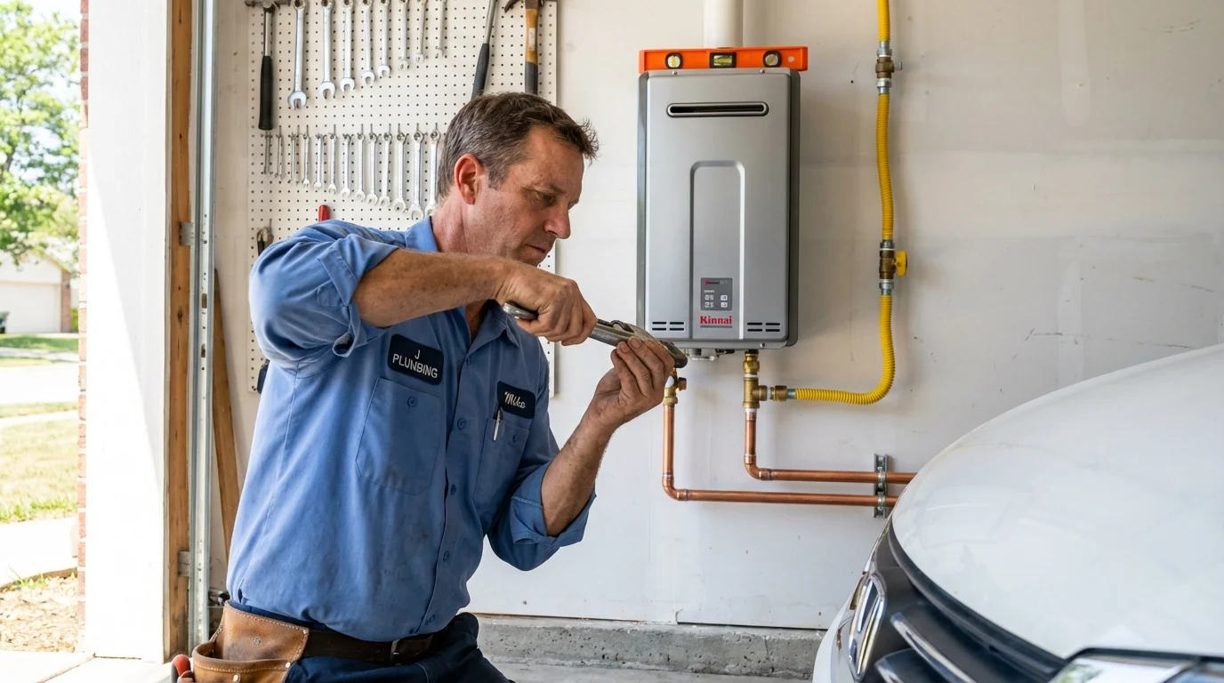 Tankless water heater installation by a Johns Plumbing LLC plumber in Rittman